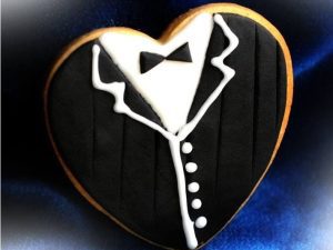 Corazón novio smoking negro